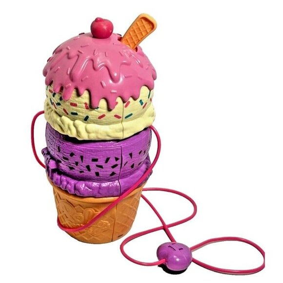 Polly Pocket Spin N Surprise Ice Cream Cone Shape 3 Story Playground Purse Shell - Picture 5 of 7